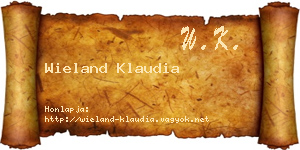 Wieland Klaudia névjegykártya